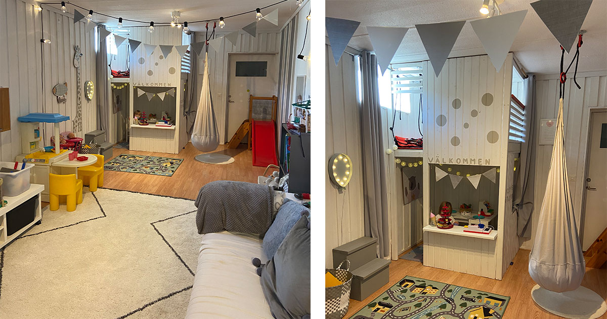 Lek- och byggrum i källaren.